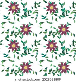 Fundo floral, forma de folha, vetor de ornamento, folhas isoladas, design de fundo, padrão floral sem emenda, fundo floral, padrão vetorial, flores vetores, design de padrão