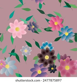 Fondo de la flor, textura de la hoja, Vector del adorno, Vector floral, patrones de las flores, hoja aislada, diseño del modelo, abstracto del Vector, primavera de las flores, hoja sin costura, Fondo de pantalla sin costura