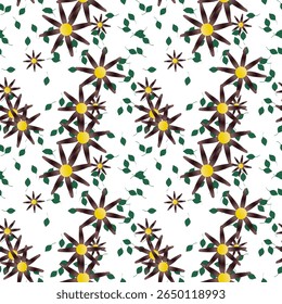 Fundo da flor, fundo das folhas, padrões sem costura, folha isolada, padrão ornamental, flores aquarela, fundo verão, fundo do vetor, padrão floral, flores isoladas