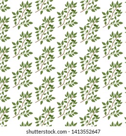 Flower background. Leaves on a white background.