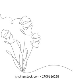 Flower background line drawing design. Vector illustration