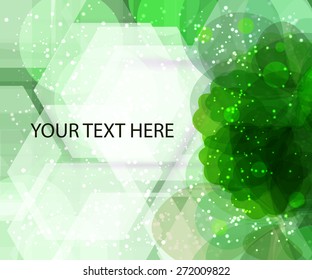  flower background with many cool effect with green petals for your text. Eco presentation for you text