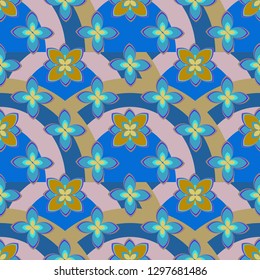 Flower background - nature colored seamless pattern.