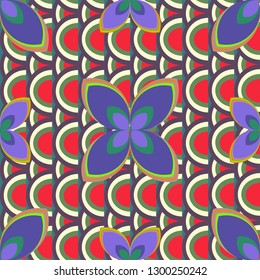 Flower background - nature colored seamless pattern.