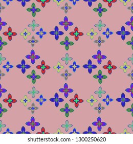 Flower background - nature colored seamless pattern.