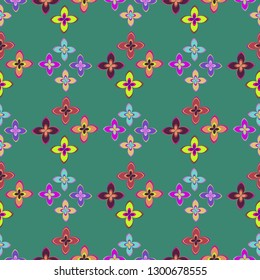 Flower background - nature colored seamless pattern.