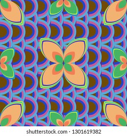 Flower background - nature colored seamless pattern.