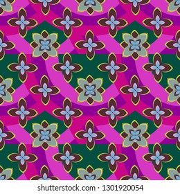 Flower background - nature colored seamless pattern.