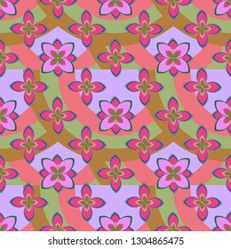 Flower background - nature colored seamless pattern.