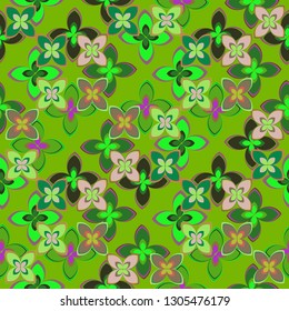 Flower background - nature colored seamless pattern.