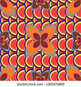 Flower background - nature colored seamless pattern.