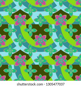Flower background - nature colored seamless pattern.