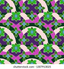 Flower background - nature colored seamless pattern.