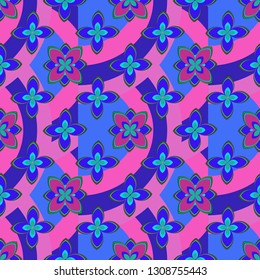 Flower background - nature colored seamless pattern.