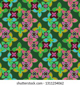 Flower background - nature colored seamless pattern.