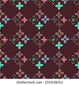 Flower background - nature colored seamless pattern.