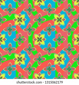 Flower background - nature colored seamless pattern.