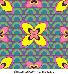 Flower background - nature colored seamless pattern.
