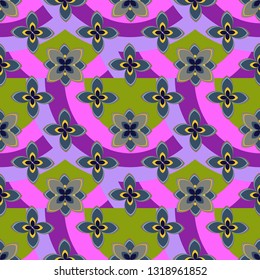 Flower background - nature colored seamless pattern.