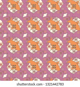 Flower background - nature colored seamless pattern.