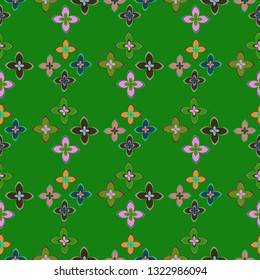 Flower background - nature colored seamless pattern.