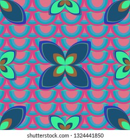 Flower background - nature colored seamless pattern.