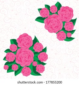 Flower background on the white phone with spirals