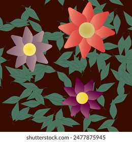 Fondo de la flor, patrón de ornamento, patrón sin costuras, patrón de hojas, silueta de la hoja, diseño de patrón, fondo de pétalos, acuarela de flores, Vector de flores, hoja aislada, fondo floral