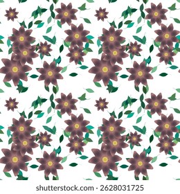 Flower background, ornament pattern, seamless pattern vector, leaf isolated, abstract background, flowers bouquet, vector design, vector abstract, leafs pattern, seamless texture