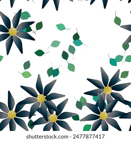 Fondo de la flor, patrón de la flor, fondo floral, patrón del Vector, hoja aislada, silueta de la hoja, diseño del fondo, naturaleza de los fondos, hoja sin costuras, Vector del ornamento, textura sin costuras