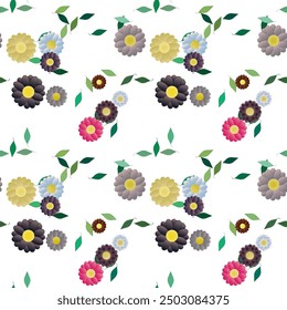Flower background, pattern flowers, floral pattern, flowers isolated, leaf vector, ornament vector, background design, seamless vector, seamless patterns, leaf isolated, floral design