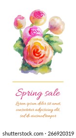 Flower background with place for text