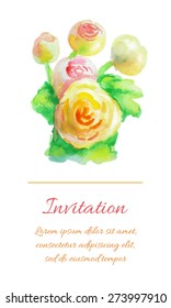 Flower background with place for text on white