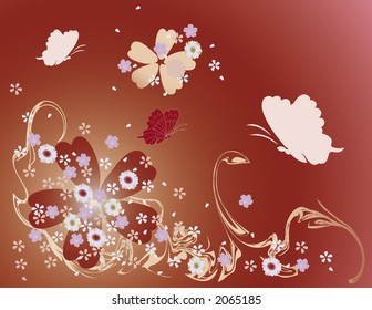 Flower background in red