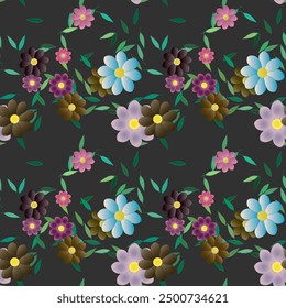 Fondo de flores, patrón floral sin fisuras, diseño floral, adornos Vector, pétalos de fondo, hojas de fondo, patrón de Vector, fondo de Vector, textura de la hoja, Vector de flores