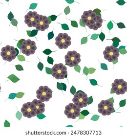 Fondo de la flor, fondo sin costuras, patrones florales, patrón de pétalos, Vector de flores, textura sin costuras, Vector de patrón, hojas aisladas, flores aisladas, fondos de la naturaleza