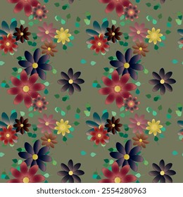 Flower background, seamless pattern, floral pattern, vector flowers, flowers isolated, vector backgrounds, leafs pattern, leafs vector, vector pattern, background summer, seamless wallpaper