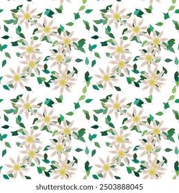 Fondo de flores, patrón transparente, patrón de pétalos, Vector floral, patrón de ornamento, patrón floral transparente, Formas de Vector, hojas de Vector, fondo de verano, Vector de flores