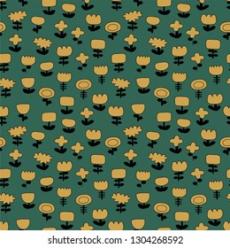Flower background. Seamless pattern.Vector.