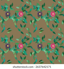 Flower background, seamless vector, vector background, leafs isolated, floral background, flower vector, flower bouquet, vector design, background design, ornamental pattern
