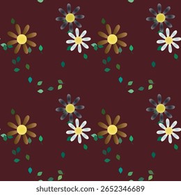 Fundo da flor, papel de parede sem costura, flores padrão, padrão sem costura, vetor de ornamento, textura de fundo, design vetorial, flores vetoriais, folhas isoladas, plano de fundo abstrato