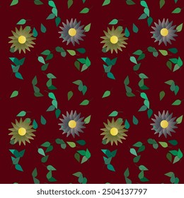 Fondo de la flor, Fondo de pantalla inconsútil, fondos del Vector, patrón de los pétalos, diseño de fondo, patrón floral, fondos de la naturaleza, flores aisladas, silueta de la hoja, diseño floral