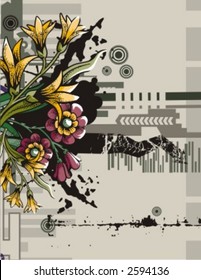 Serie de fondo de flores. Revisa mi portafolio para más de esta serie así como muchos otros artículos de vector similares y otros grandes.