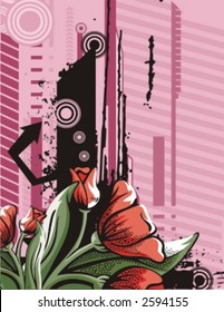 Flower Background Series. Check my portfolio for much more of this series as well as many more similar and other great vector items.