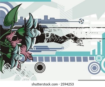 Serie de fondo de flores. Revisa mi portafolio para más de esta serie así como muchos otros artículos de vector similares y otros grandes.