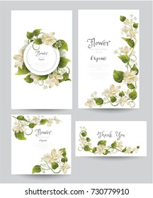 flower background set, for wedding card,greeting, thank you, save the date,gift,product, cosmetics, perfume, health care,beauty,advertising, flyer, brochure.vector illustration