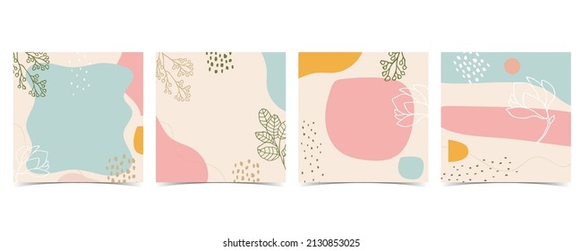 Flower background for social media with shape,pink,blue