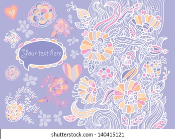 Flower background with speech bubble