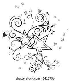 Flower background with stars, element for design, vector illustration