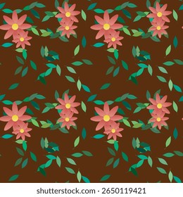 Flower background, background summer, flowers patterns, vector design, floral pattern, ornament pattern, seamless pattern vector, leaf background, vector flowers, leaf silhouette